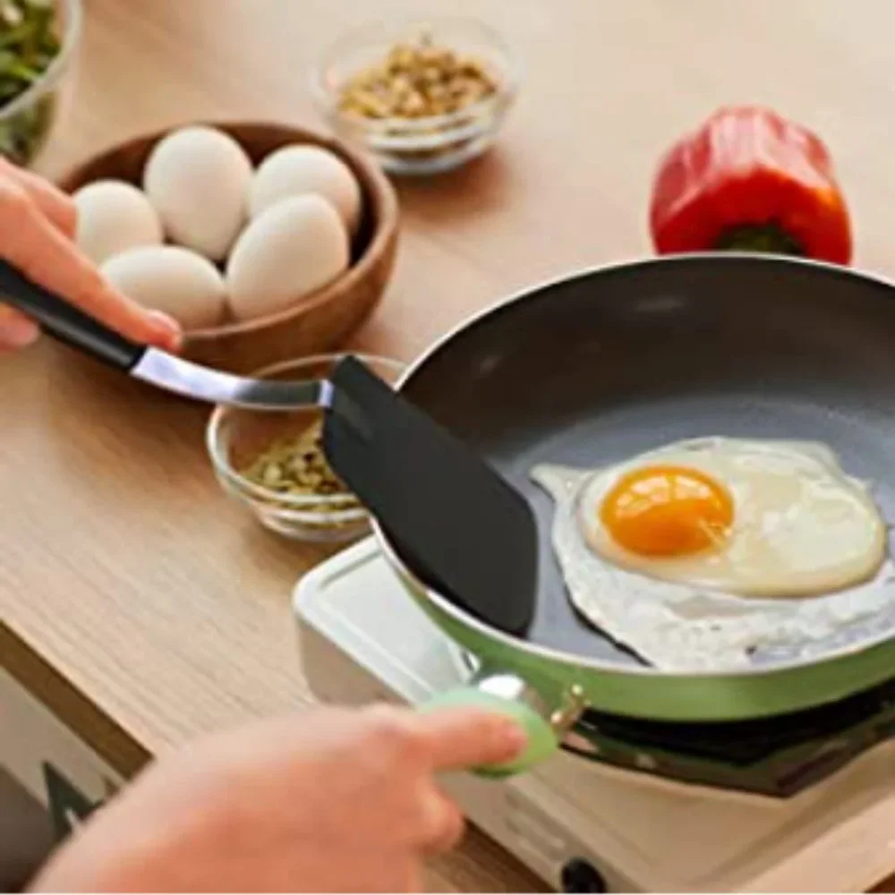 2 pc - Silicone-Stainless Steel Spatulas/ Turners - 600F Heat Resistant